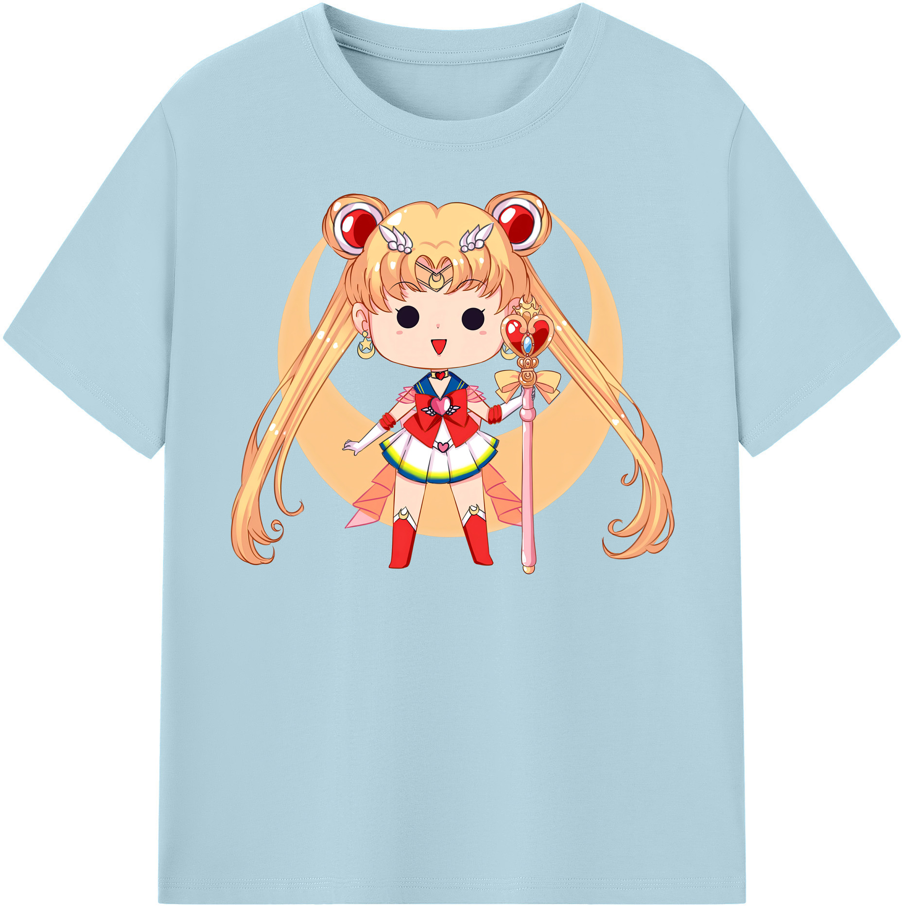 （画像用） 美少女戦士セーラームーン 月野 うさぎ つきの うさぎ Sailor Moon Tsukino Usagi 綿100％半袖Tシャツ（フロントプリント）